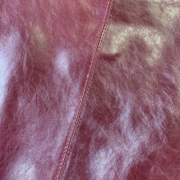 Latico Nora Tote Red Leather Shoulder Bag Double Strap Floral Lined Lightweight - Picture 6 of 16